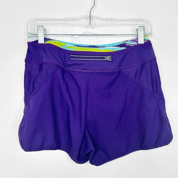 ATHLETA | Purple and Watercolor Edged Running Workout Shorts Sz. XS - Picture 2 of 2